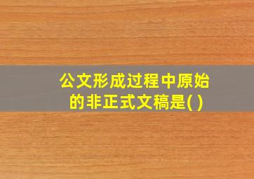 公文形成过程中原始的非正式文稿是( )